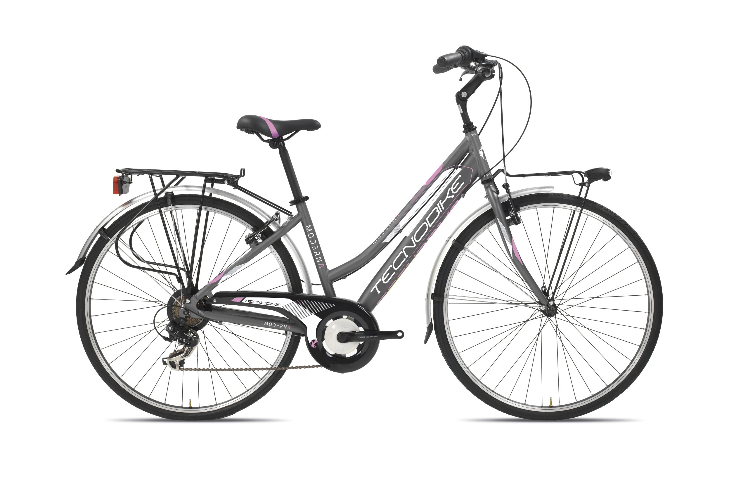 BICI TECNO BIKE MODERNA 28 DONNA ALLUMINIO ANTRACITE ROSA 43