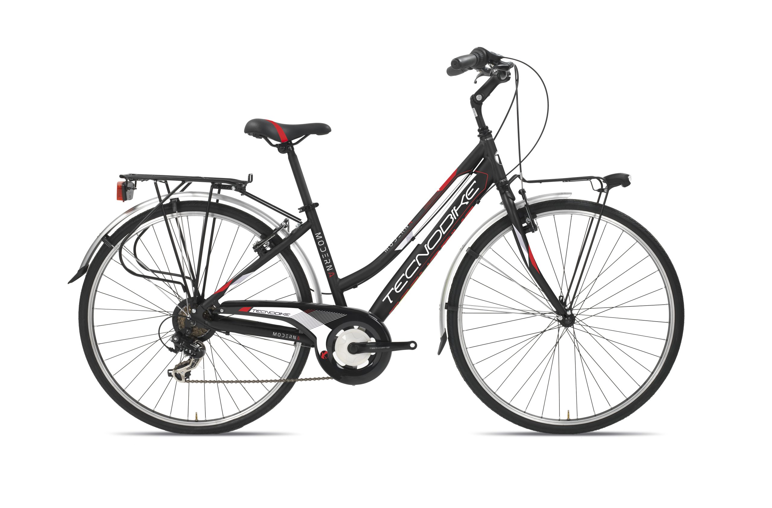BICI TECNO BIKE MODERNA 28 DONNA ALLUMINIO ANTRACITE ROSA 43 - immagine 3